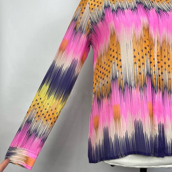 Leifsdottir Anthropologie | Mixed Print Silk Button Down Blouse As Seen on TV - Picture 6 of 10